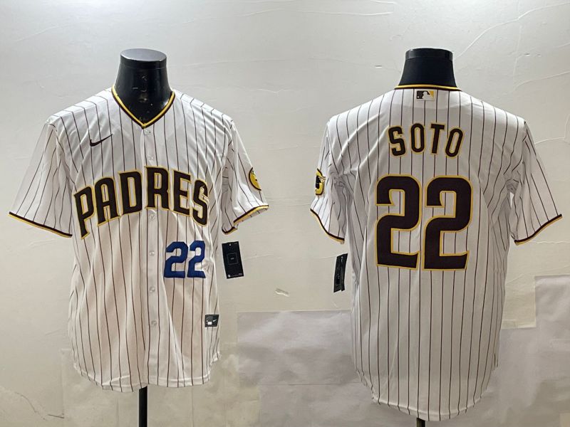 Men San Diego Padres #22 Soto White Stripe Game 2025 Nike MLB Jersey style 3->san diego padres->MLB Jersey